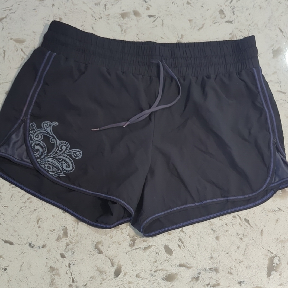 Athleta Black Athletic Shorts with Embroidery
